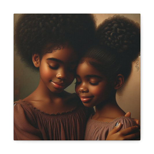 "Sisterly Embrace: Tenderness and Love" - Canvas - Authentic4Us