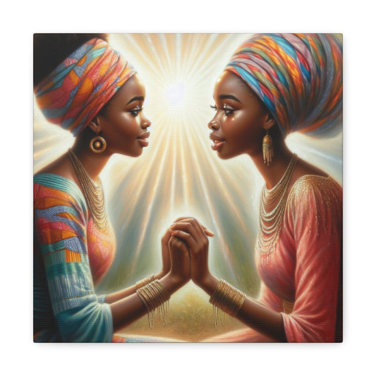 "Sisters of Serenity: A Vibrant Connection" - Canvas - Authentic4Us