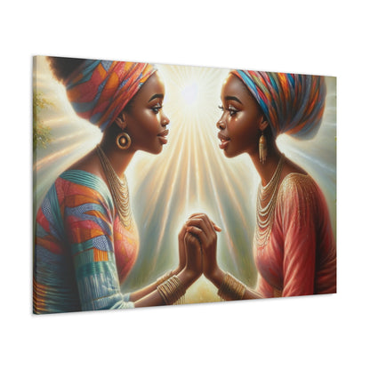 "Sisters of Serenity: A Vibrant Connection" - Canvas - Authentic4Us