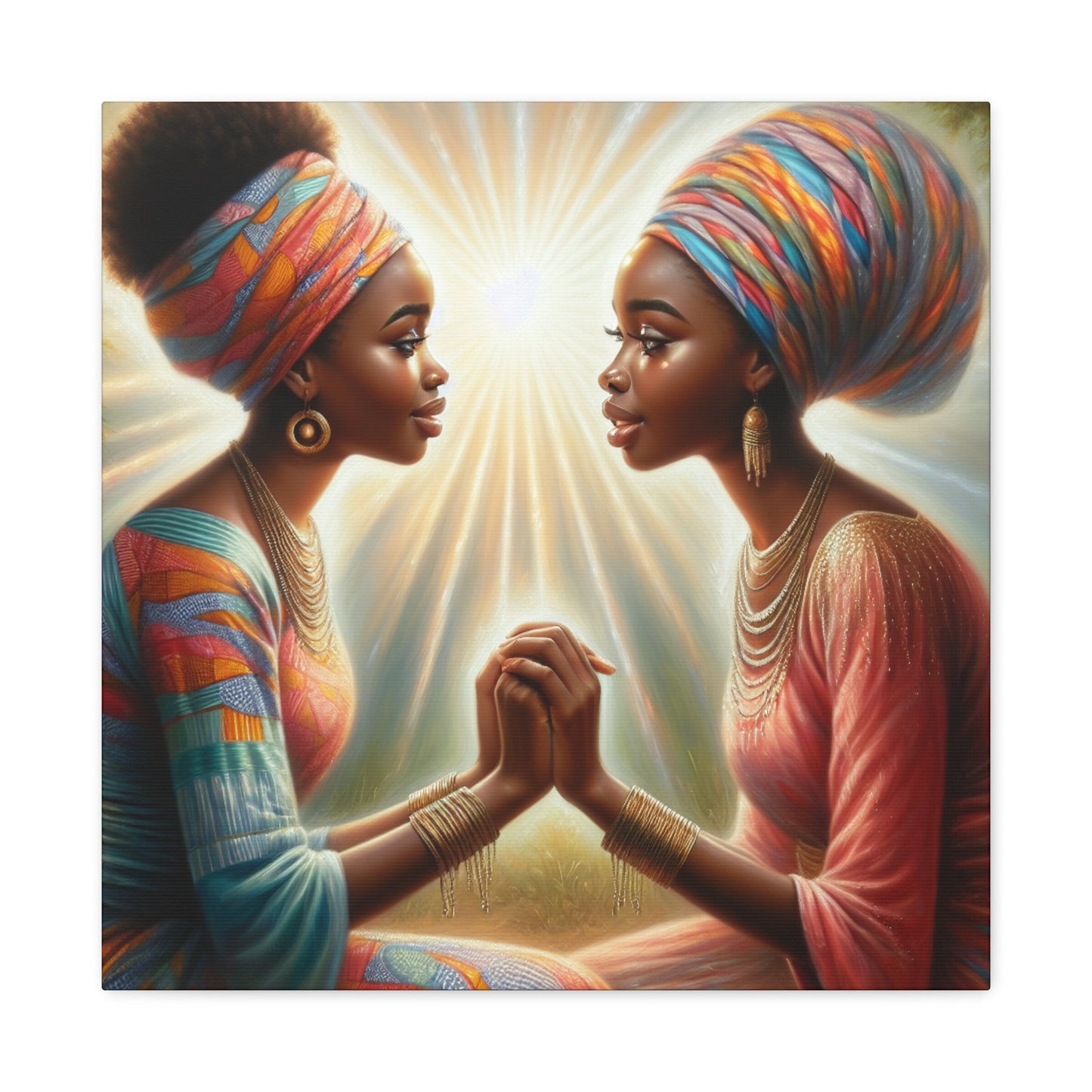 "Sisters of Serenity: A Vibrant Connection" - Canvas - Authentic4Us