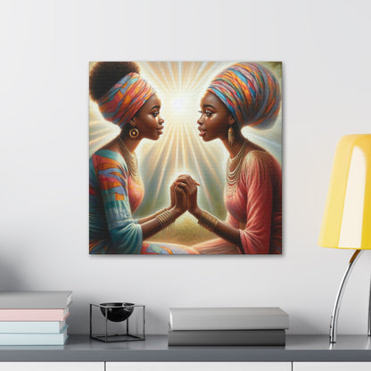 "Sisters of Serenity: A Vibrant Connection" - Canvas - Authentic4Us