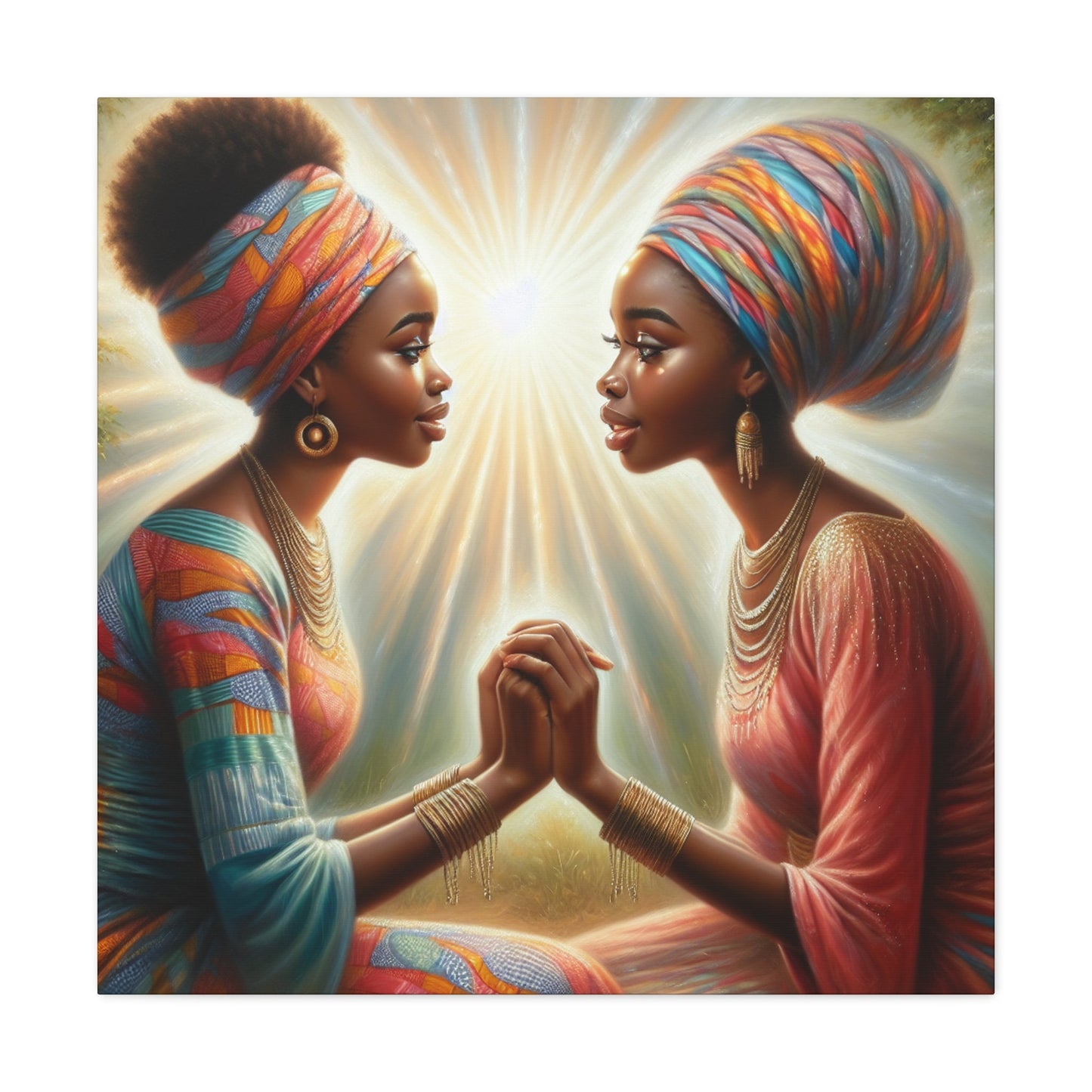 "Sisters of Serenity: A Vibrant Connection" - Canvas - Authentic4Us