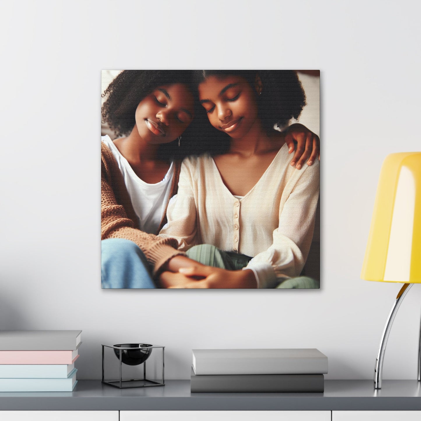 "Sisters' Serene Bond: A Snapshot" - Canvas - Authentic4Us