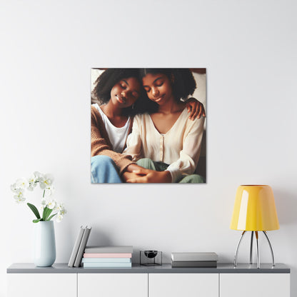 "Sisters' Serene Bond: A Snapshot" - Canvas - Authentic4Us