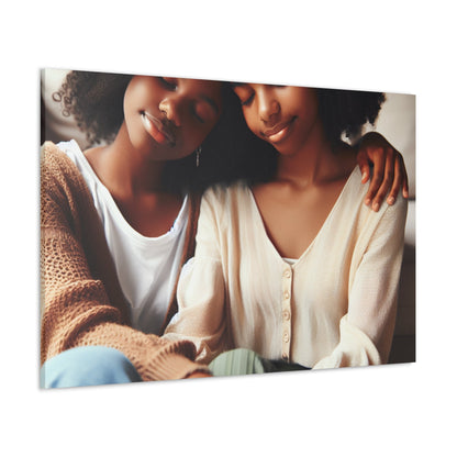 "Sisters' Serene Bond: A Snapshot" - Canvas - Authentic4Us