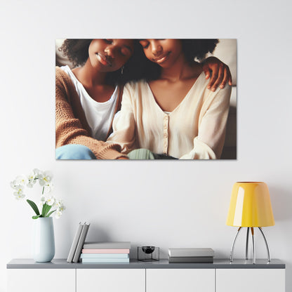 "Sisters' Serene Bond: A Snapshot" - Canvas - Authentic4Us