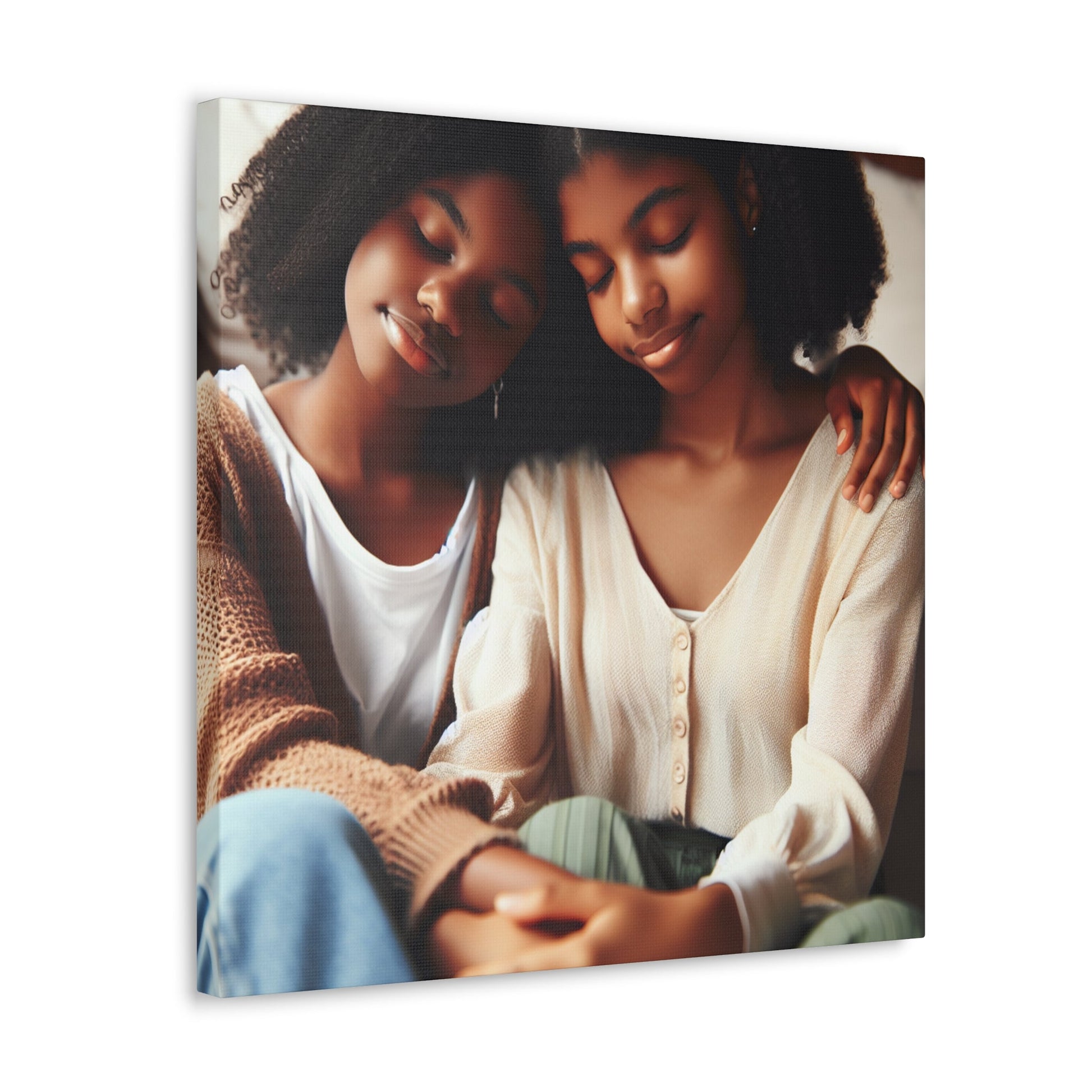 "Sisters' Serene Bond: A Snapshot" - Canvas - Authentic4Us