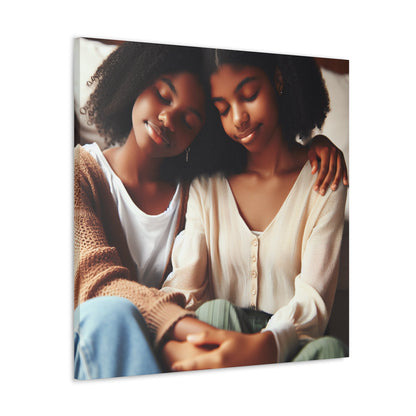 "Sisters' Serene Bond: A Snapshot" - Canvas - Authentic4Us