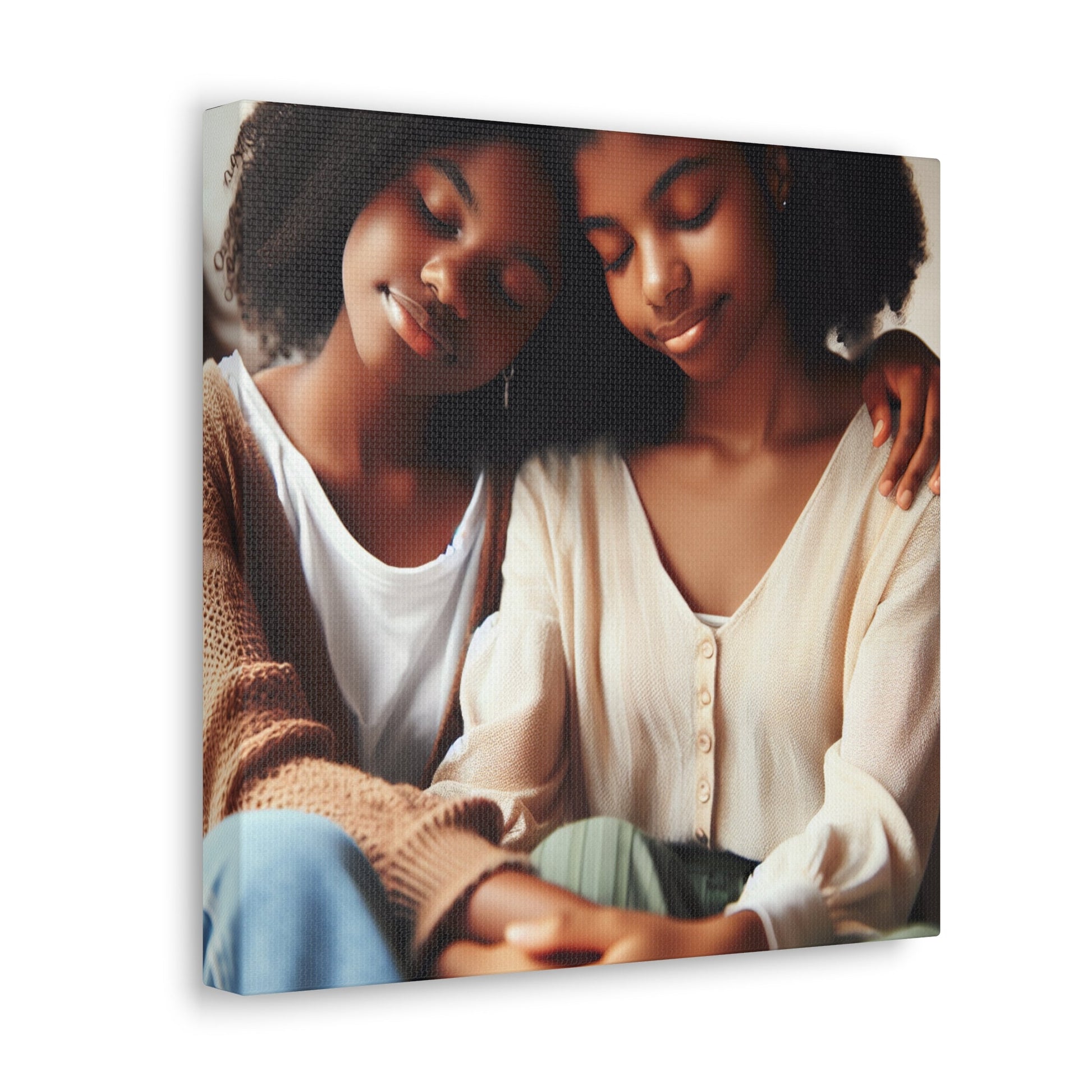 "Sisters' Serene Bond: A Snapshot" - Canvas - Authentic4Us