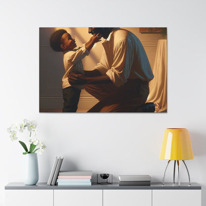 "Sunlit Affection: Father-Son Connection" - Canvas - Authentic4Us