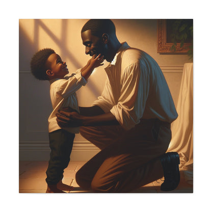 "Sunlit Affection: Father-Son Connection" - Canvas - Authentic4Us