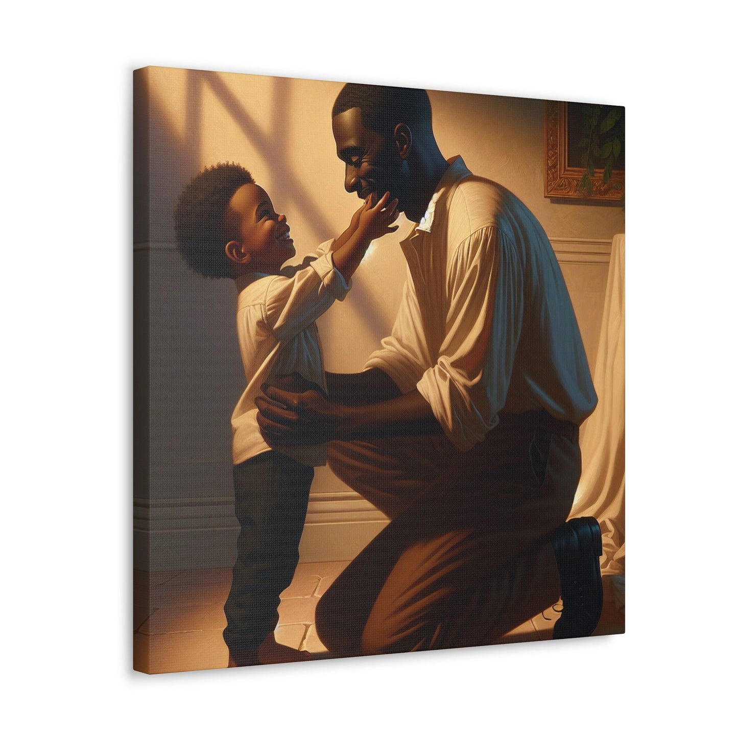 "Sunlit Affection: Father-Son Connection" - Canvas - Authentic4Us