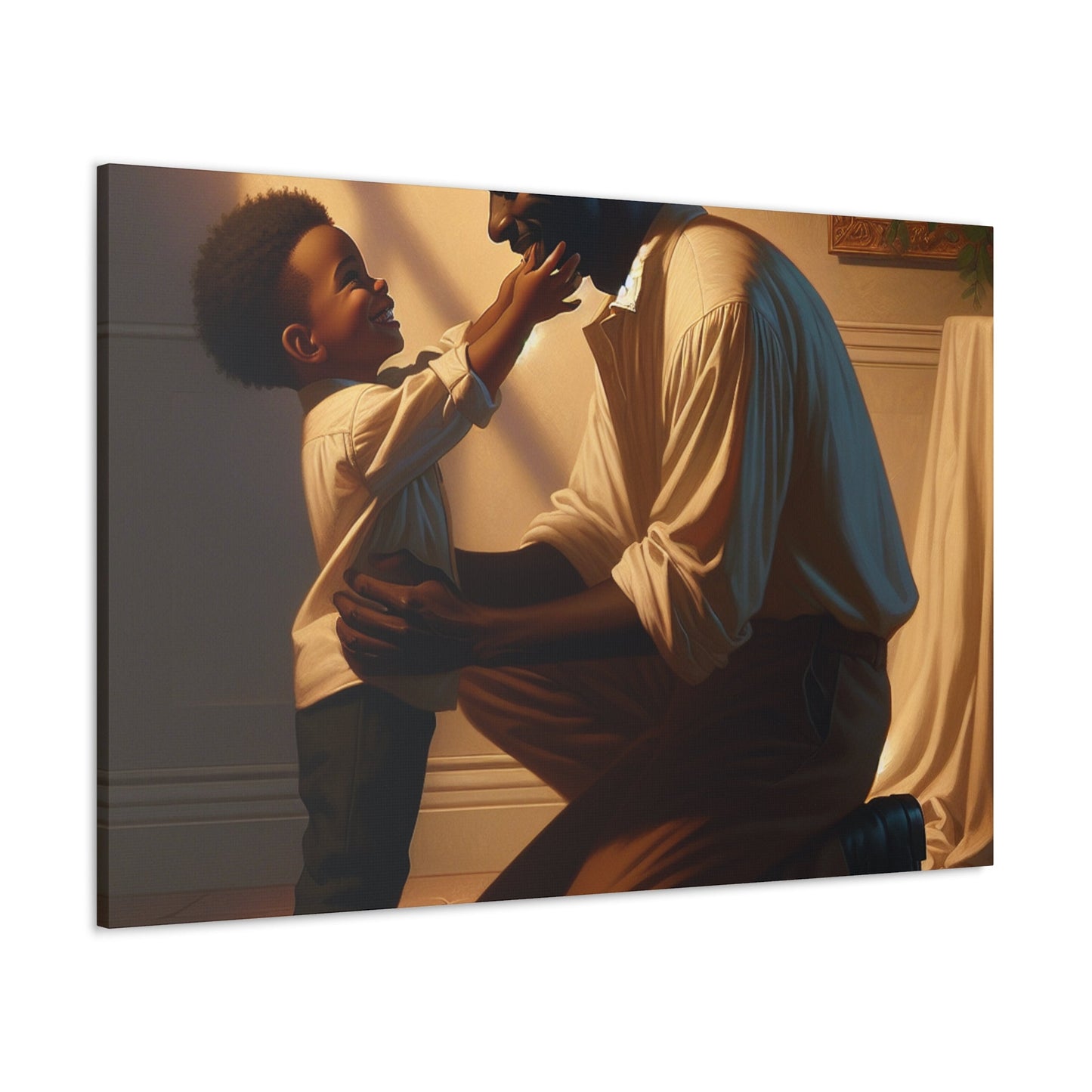 "Sunlit Affection: Father-Son Connection" - Canvas - Authentic4Us