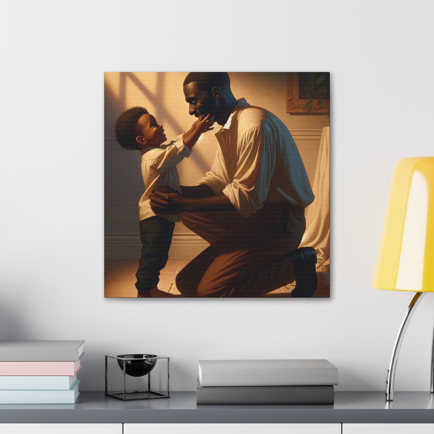 "Sunlit Affection: Father-Son Connection" - Canvas - Authentic4Us