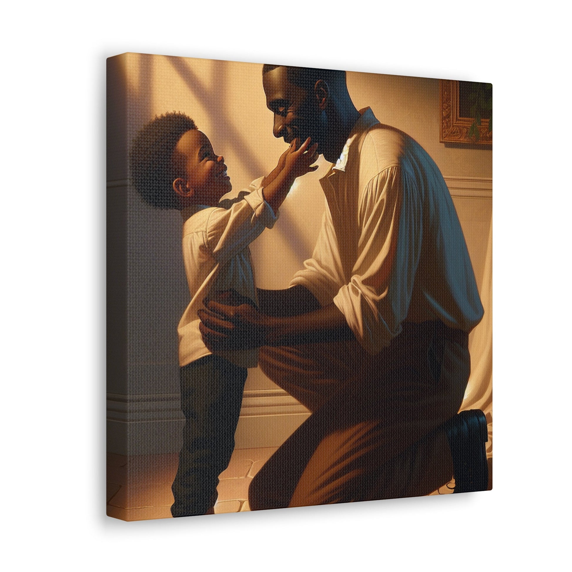 "Sunlit Affection: Father-Son Connection" - Canvas - Authentic4Us