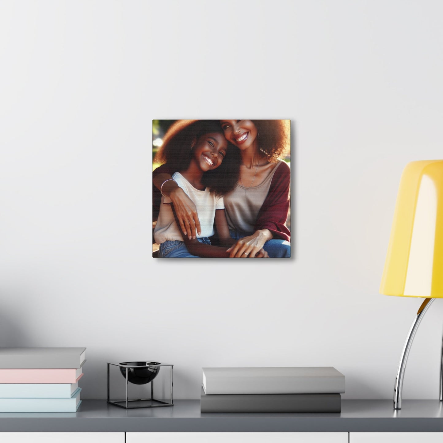 "Sunny Serenity: Mother-Daughter Bond" - Canvas - Authentic4Us