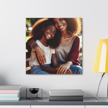 "Sunny Serenity: Mother-Daughter Bond" - Canvas - Authentic4Us