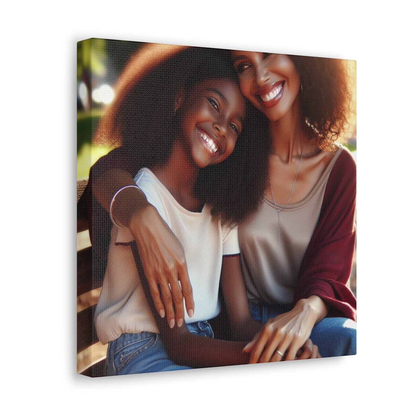 "Sunny Serenity: Mother-Daughter Bond" - Canvas - Authentic4Us