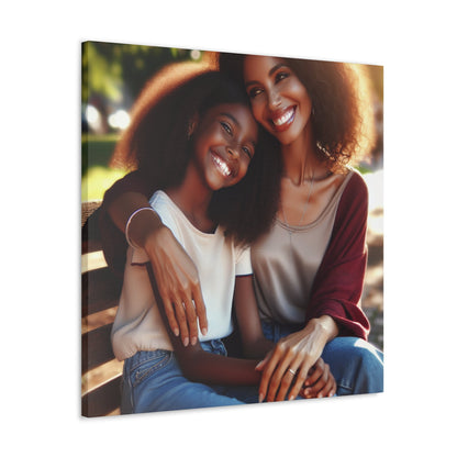 "Sunny Serenity: Mother-Daughter Bond" - Canvas - Authentic4Us