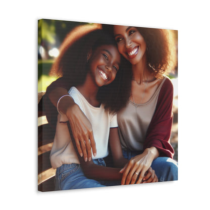 "Sunny Serenity: Mother-Daughter Bond" - Canvas - Authentic4Us