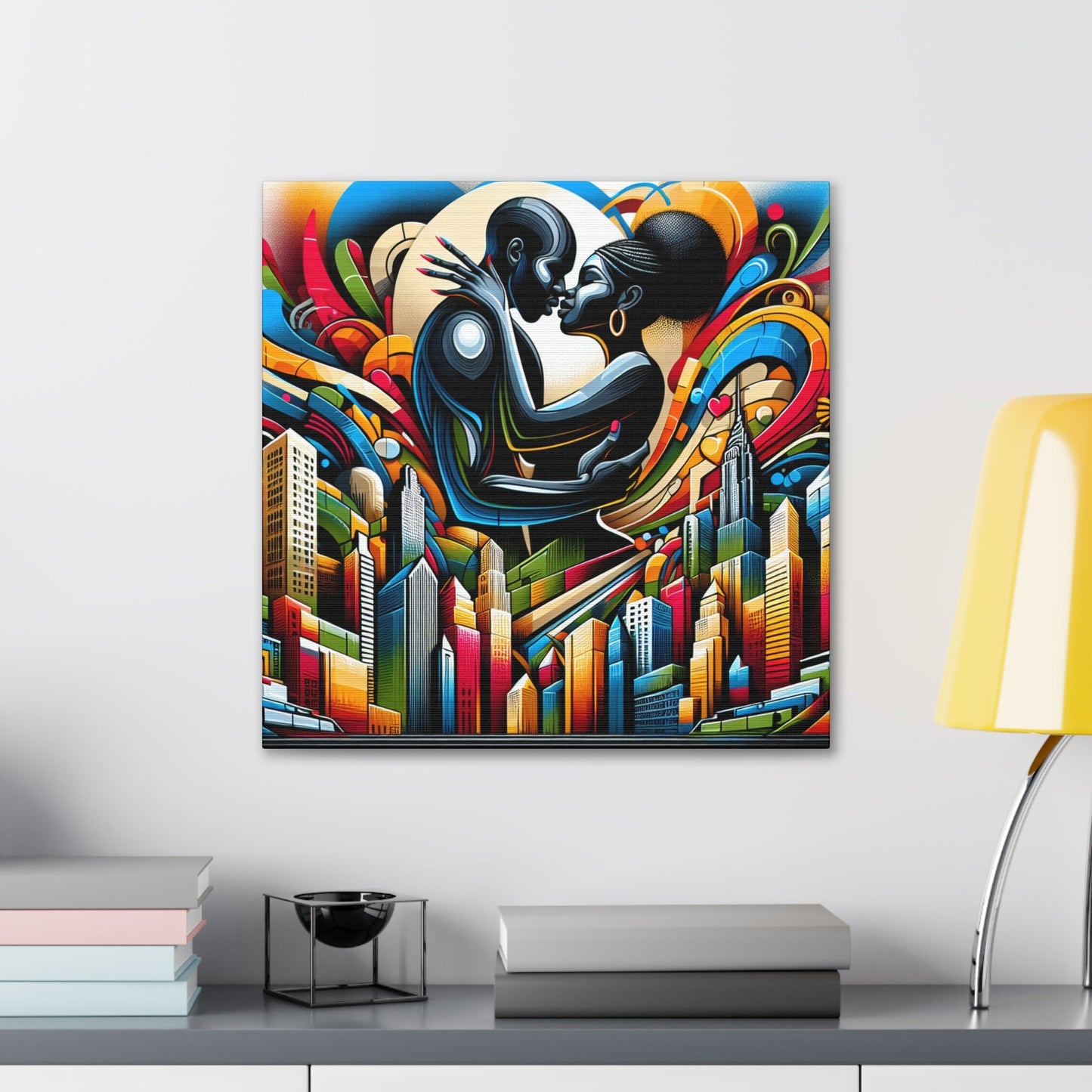 "Surreal Embrace in Urban Splendor" - Canvas - Authentic4Us