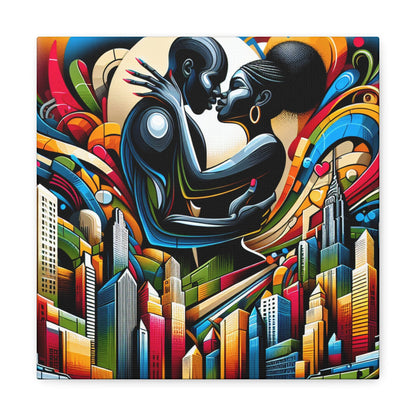 "Surreal Embrace in Urban Splendor" - Canvas - Authentic4Us