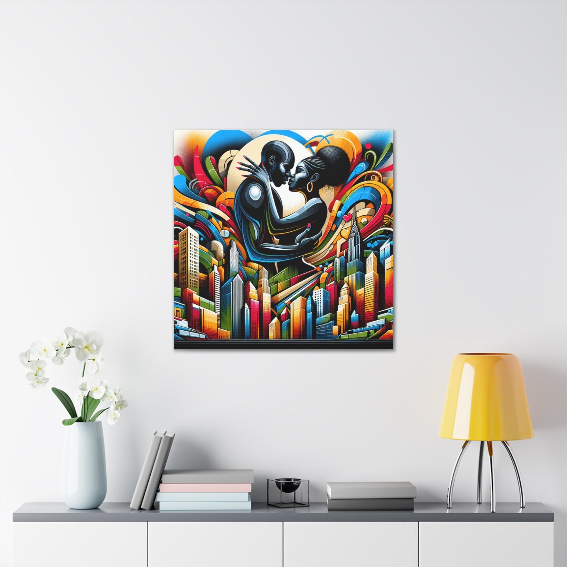 "Surreal Embrace in Urban Splendor" - Canvas - Authentic4Us