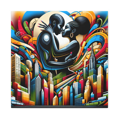 "Surreal Embrace in Urban Splendor" - Canvas - Authentic4Us