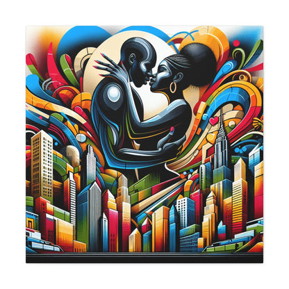 "Surreal Embrace in Urban Splendor" - Canvas - Authentic4Us