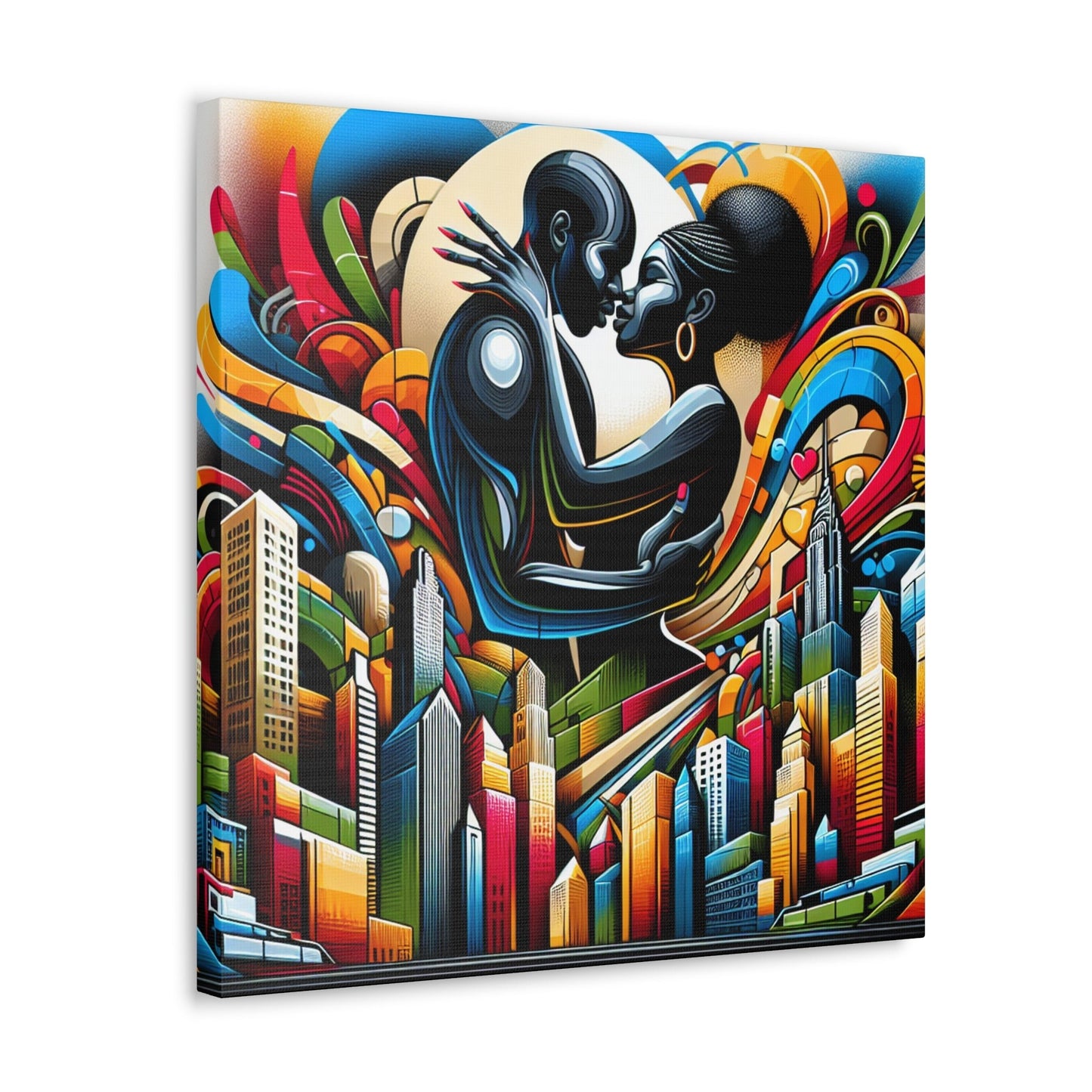 "Surreal Embrace in Urban Splendor" - Canvas - Authentic4Us