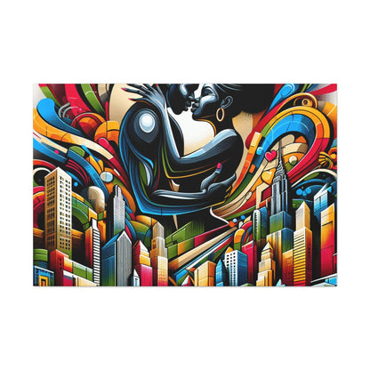 "Surreal Embrace in Urban Splendor" - Canvas - Authentic4Us