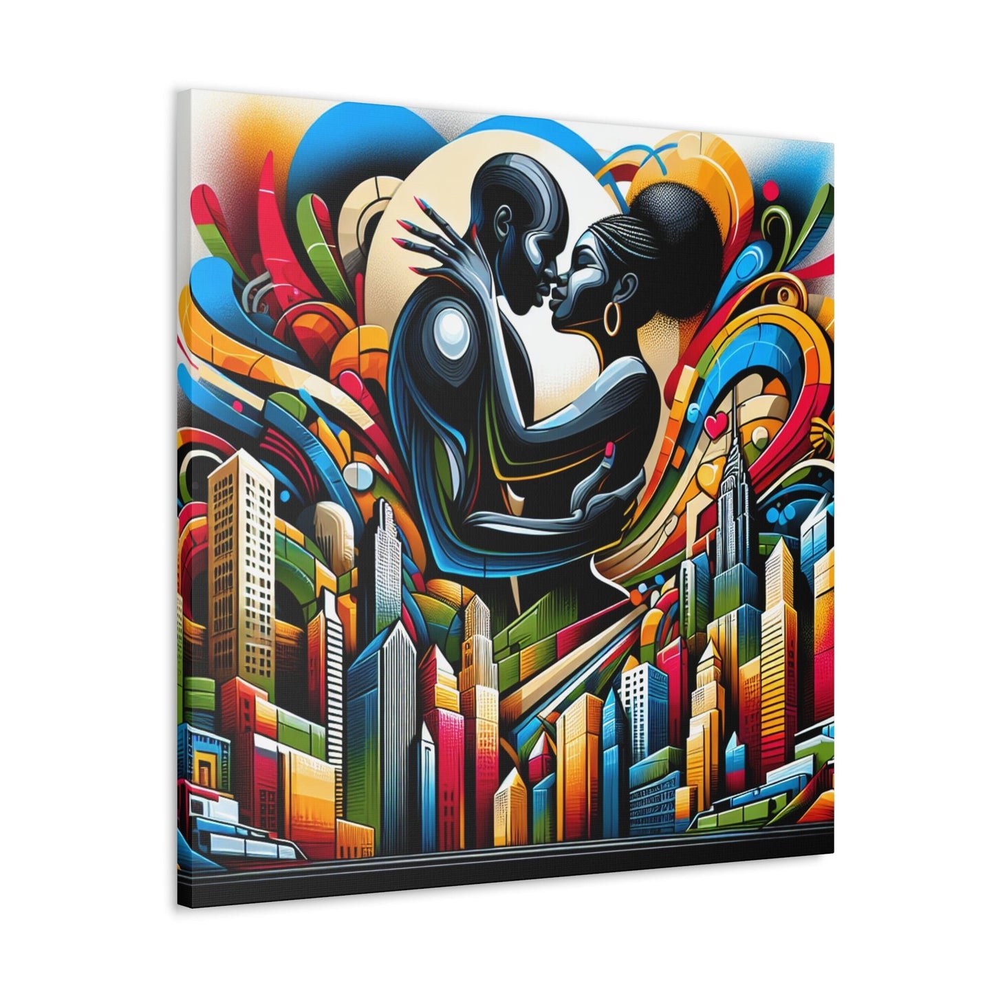 "Surreal Embrace in Urban Splendor" - Canvas - Authentic4Us