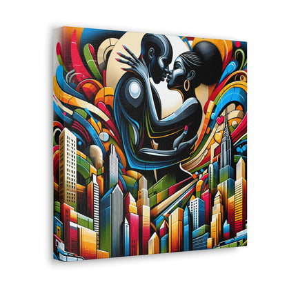 "Surreal Embrace in Urban Splendor" - Canvas - Authentic4Us