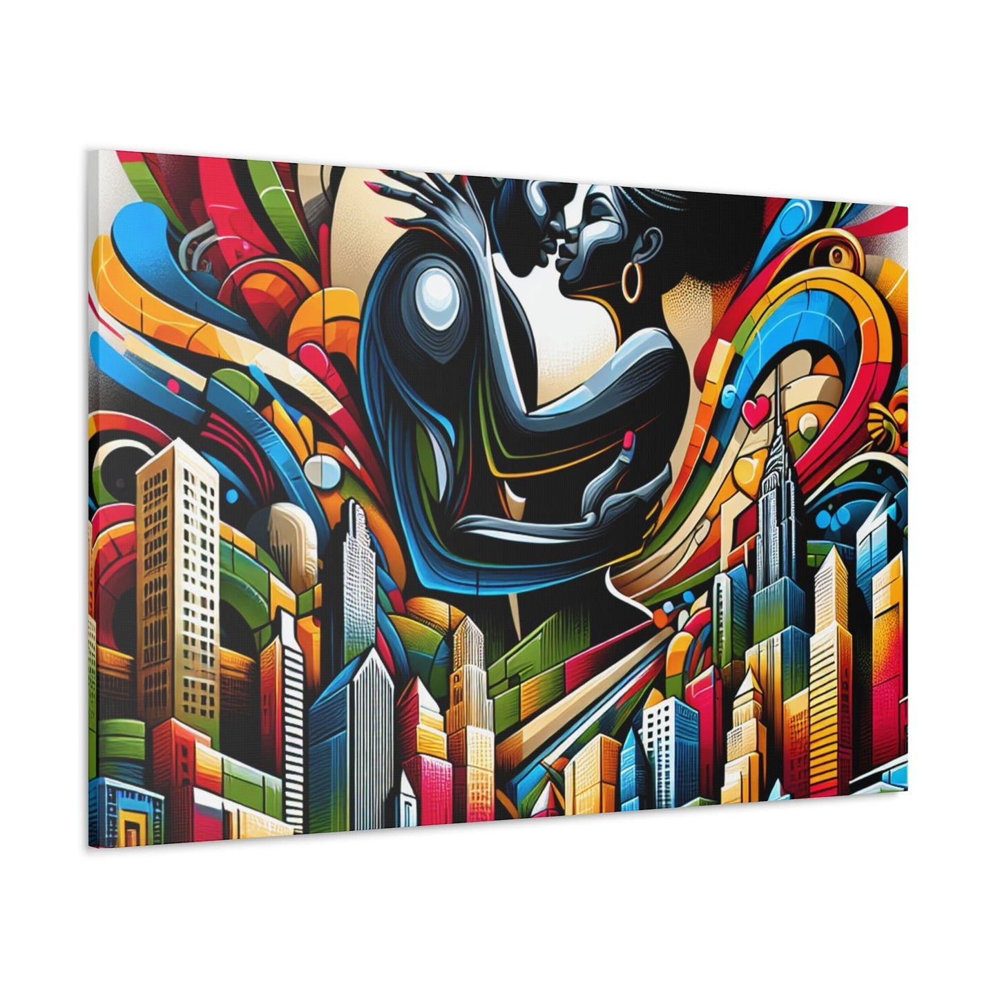 "Surreal Embrace in Urban Splendor" - Canvas - Authentic4Us