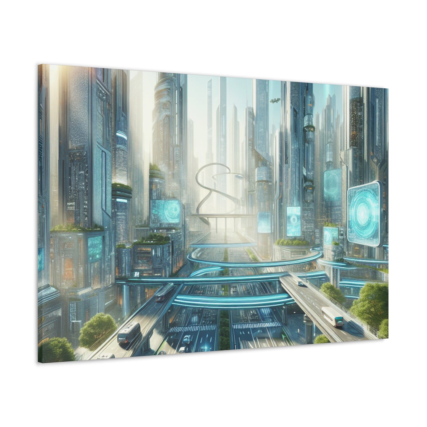 "Techno-Utopian City: Urban Harmony" - Canvas - Authentic4Us