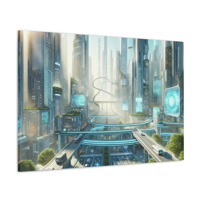 "Techno-Utopian City: Urban Harmony" - Canvas - Authentic4Us