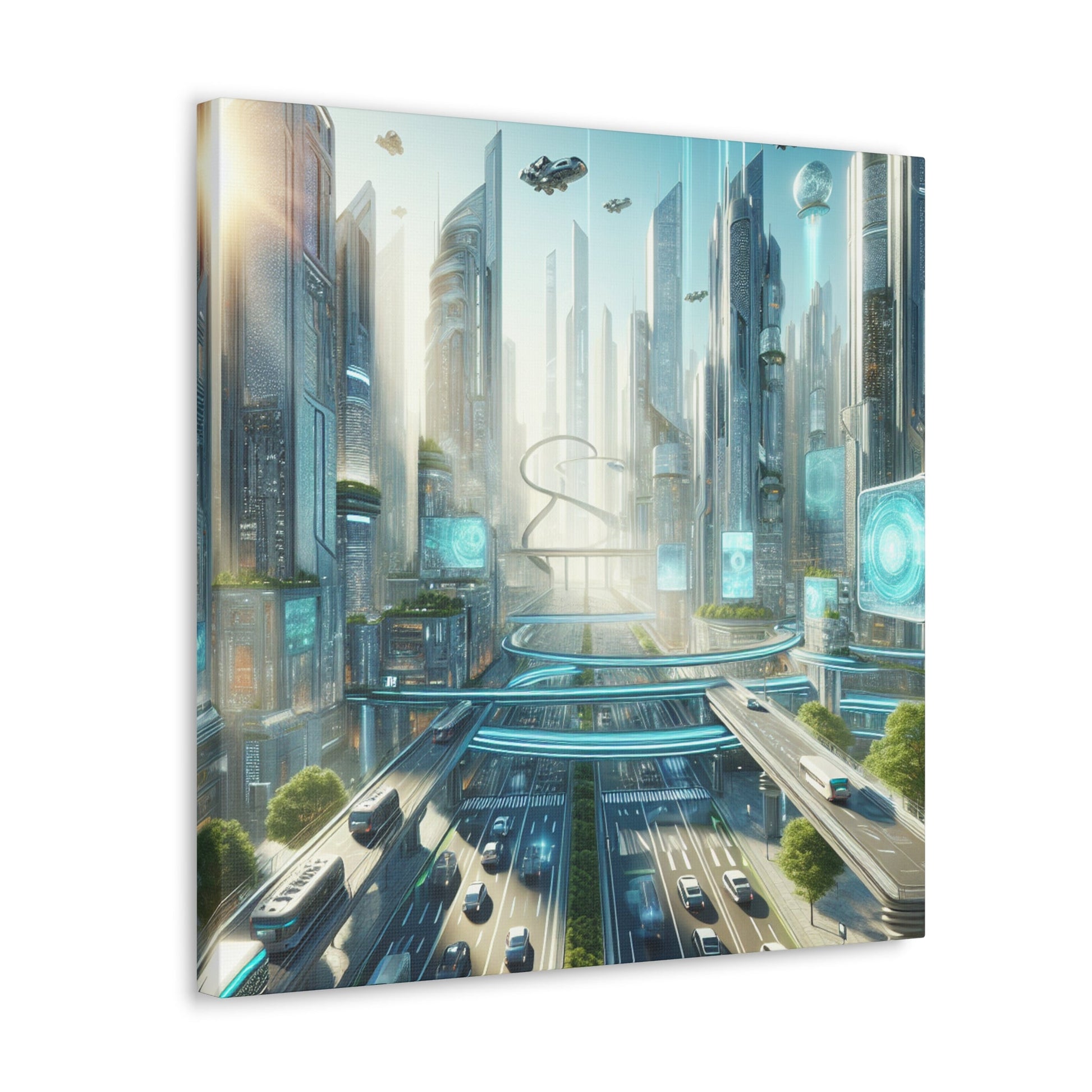 "Techno-Utopian City: Urban Harmony" - Canvas - Authentic4Us