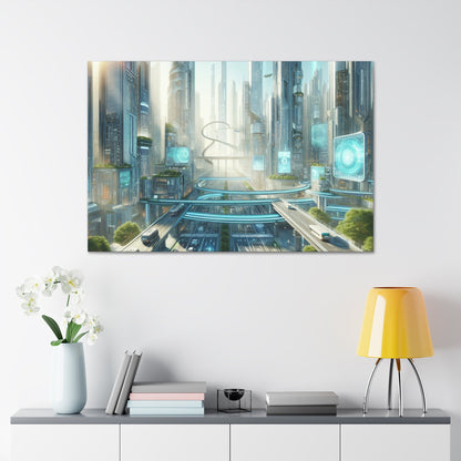 "Techno-Utopian City: Urban Harmony" - Canvas - Authentic4Us