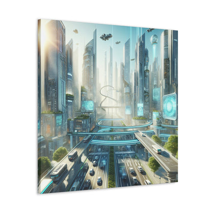 "Techno-Utopian City: Urban Harmony" - Canvas - Authentic4Us