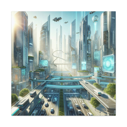 "Techno-Utopian City: Urban Harmony" - Canvas - Authentic4Us