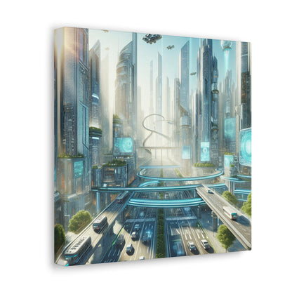 "Techno-Utopian City: Urban Harmony" - Canvas - Authentic4Us