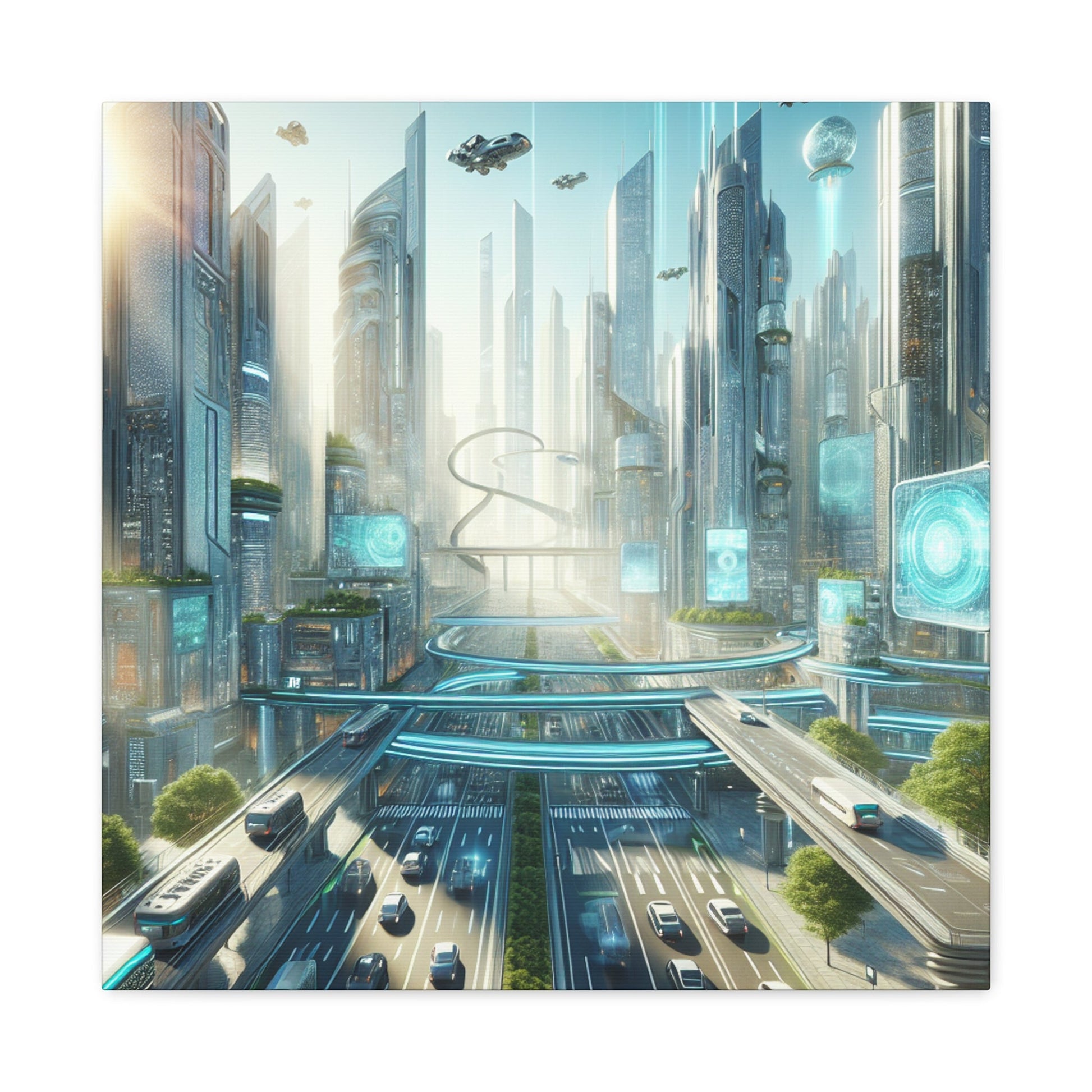 "Techno-Utopian City: Urban Harmony" - Canvas - Authentic4Us