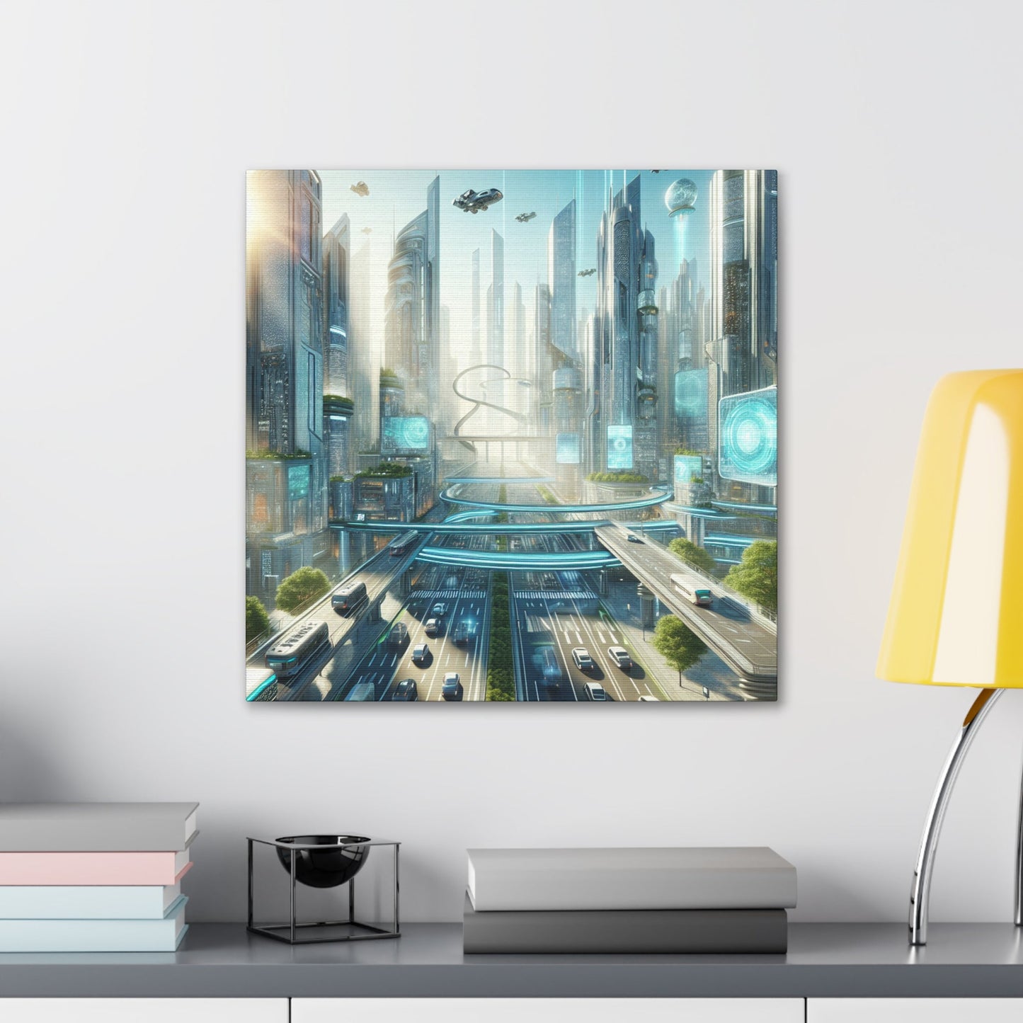 "Techno-Utopian City: Urban Harmony" - Canvas - Authentic4Us