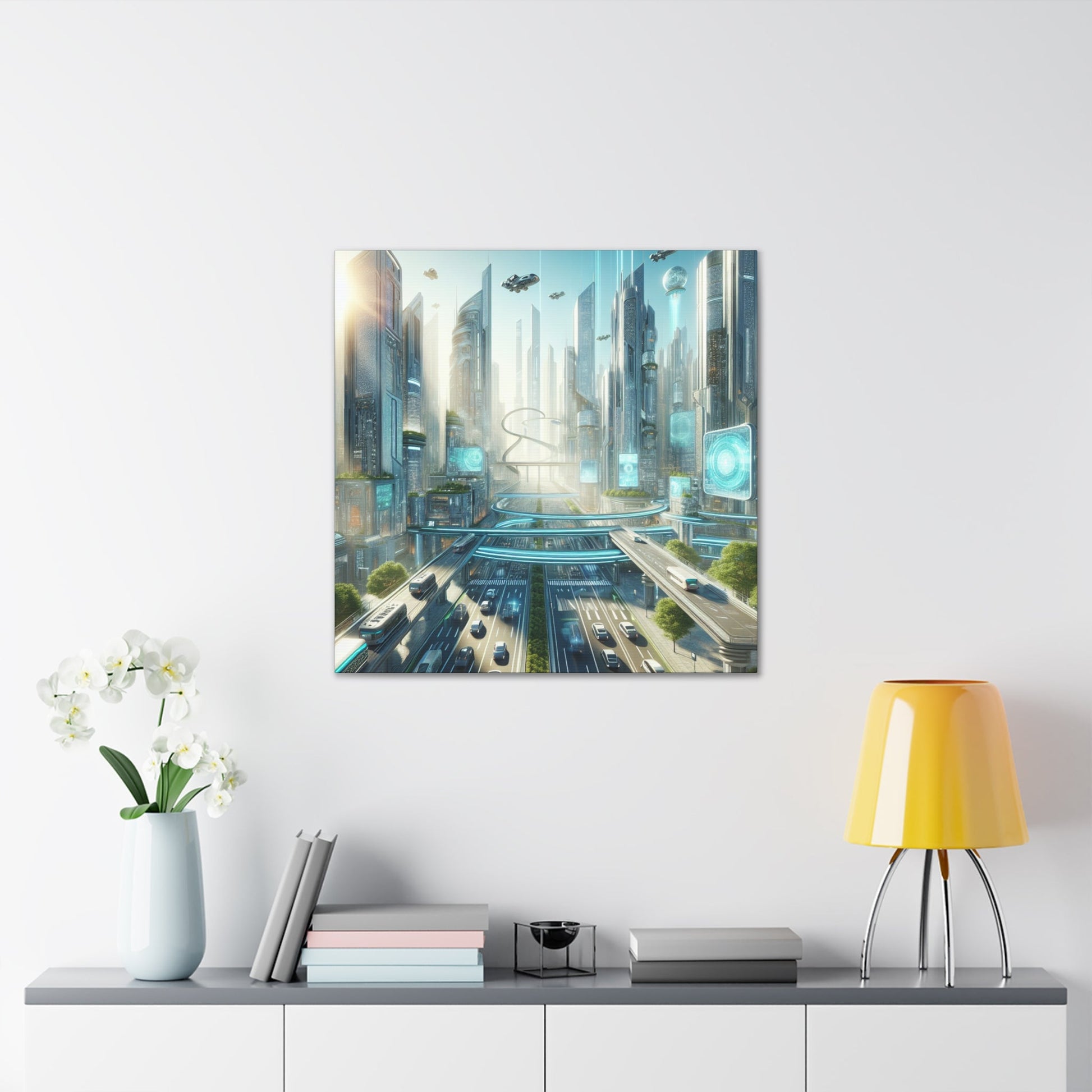 "Techno-Utopian City: Urban Harmony" - Canvas - Authentic4Us