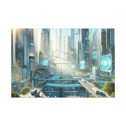 "Techno-Utopian City: Urban Harmony" - Canvas - Authentic4Us