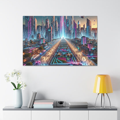 "TechnoCity Dreamscape" - Canvas - Authentic4Us