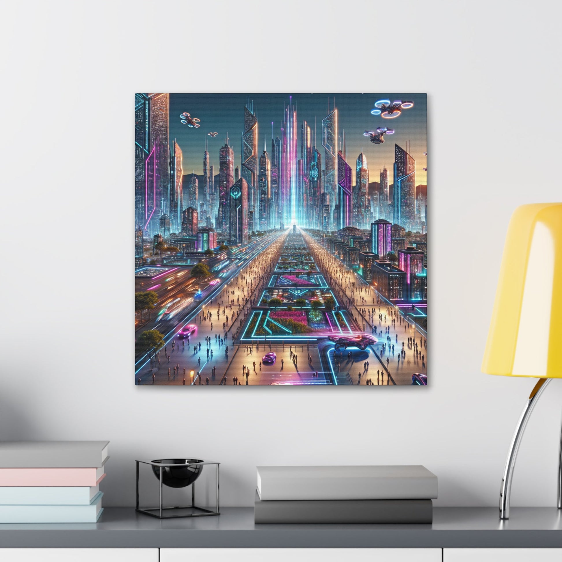 "TechnoCity Dreamscape" - Canvas - Authentic4Us