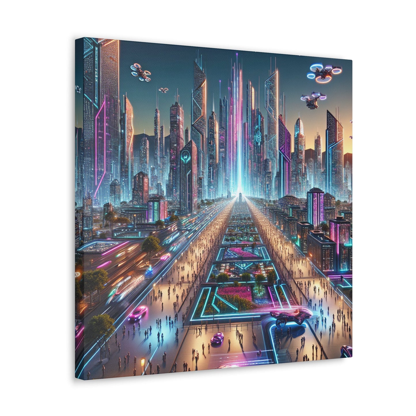 "TechnoCity Dreamscape" - Canvas - Authentic4Us