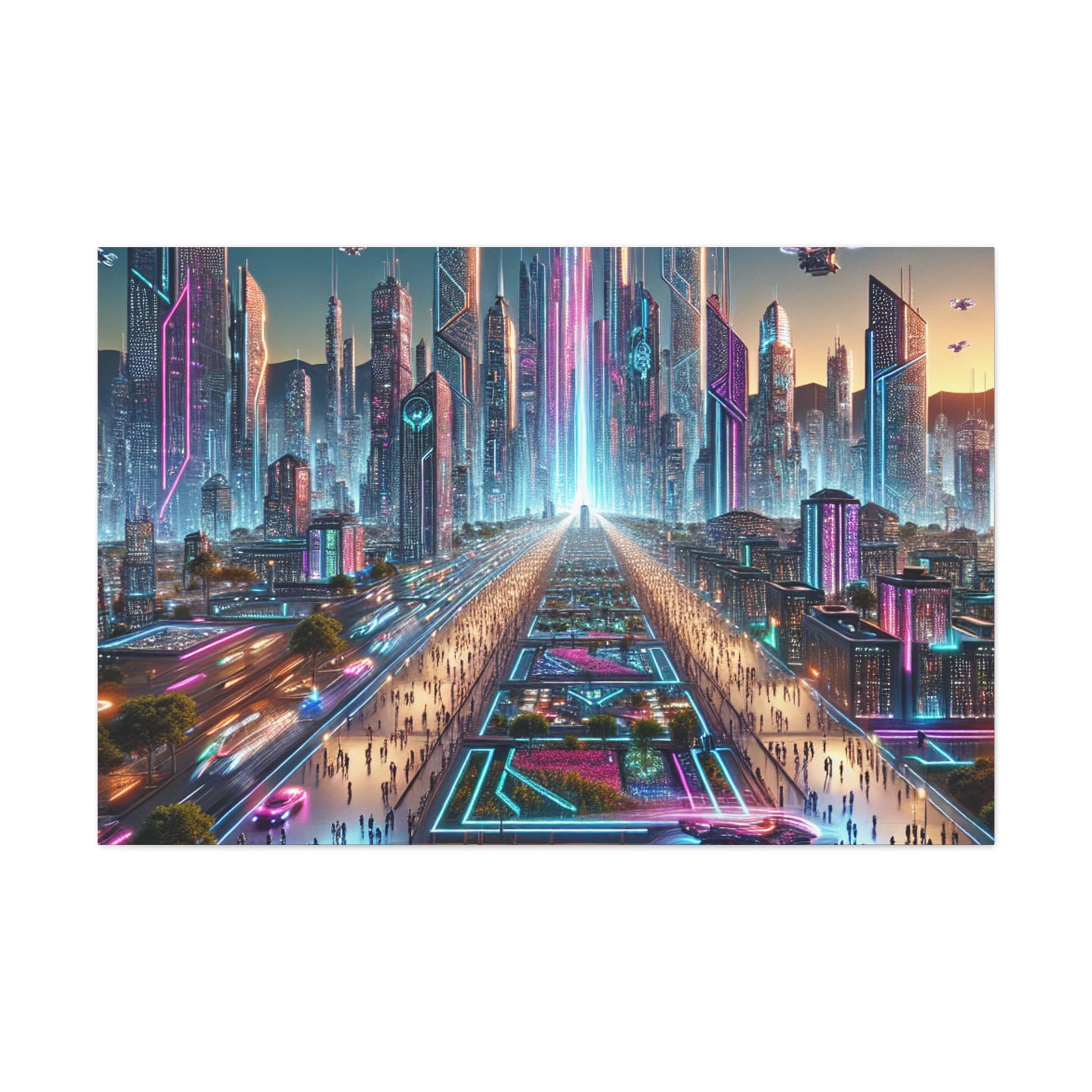 "TechnoCity Dreamscape" - Canvas - Authentic4Us