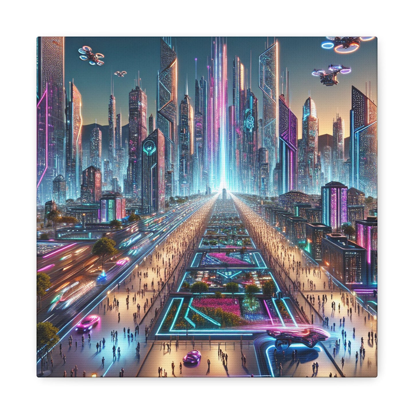 "TechnoCity Dreamscape" - Canvas - Authentic4Us